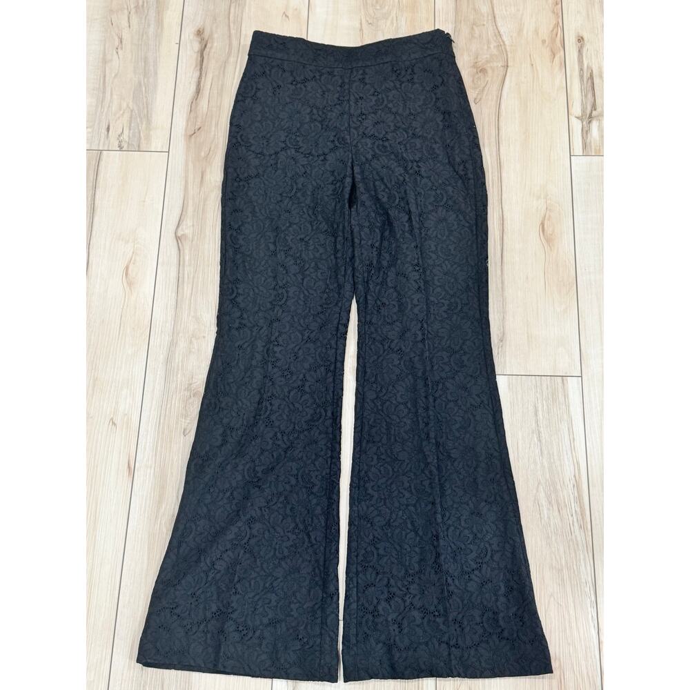 NWT Ann Taylor LOFT Career Lace Overlay Wide Leg Black Size 2